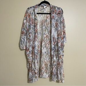 Floral Kimono spring crochet lightweight summer XL